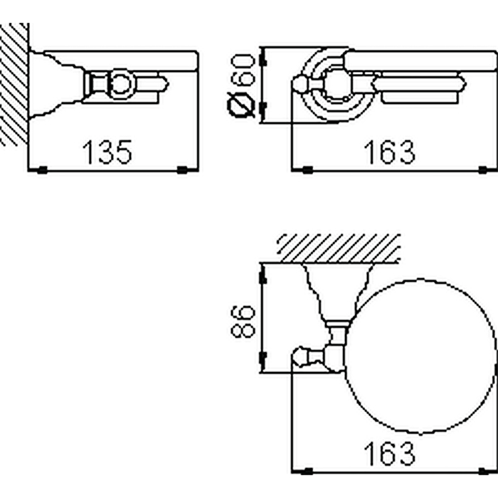 CISAL Arcana Мыльница подвесная керамическая, цвет: белый/хром
