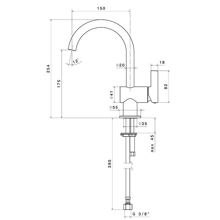 Newform Blink Chic Смеситель для раковины, 1 отв., цвет: хром
