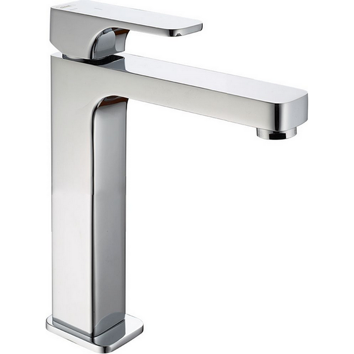 CISAL Cubic Смеситель однорычажный для раковины на 1 отверстие,высокий h150 мм,без донного клапана, цвет: хром