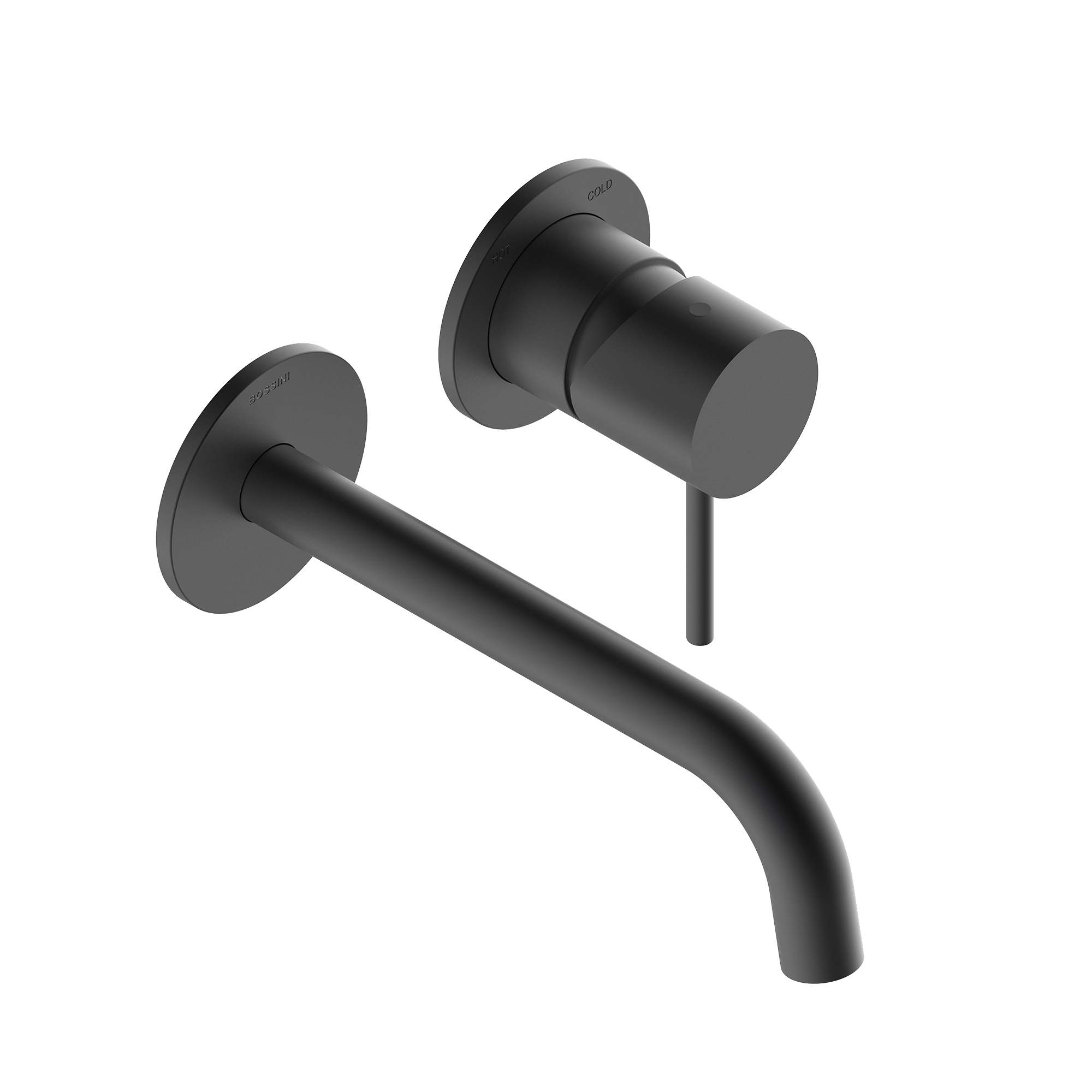 Bossini Teo Line Смеситель встраиваемый для раковины, излив 18,5 см, цвет: черный матовый 