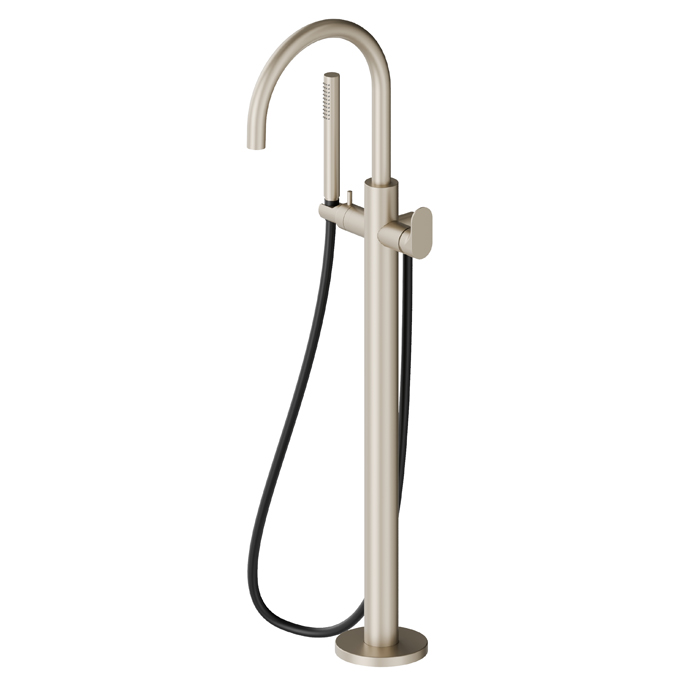 Newform Linfa II Смеситель для ванны, напольный, с ручным душем, внешняя часть, цвет: gold satin