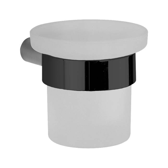 Cisal System Стакан подвесной, цвет: матовое стекло/черный матовый