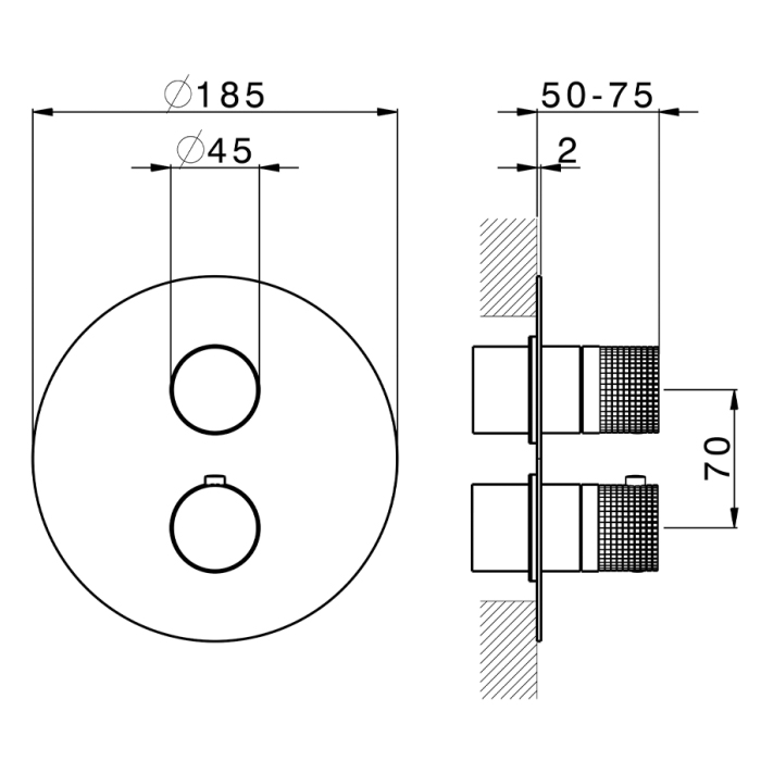 Cisal X32 Смеситель душа, встраиваемый, термостатический, цвет: нержавеющая сталь