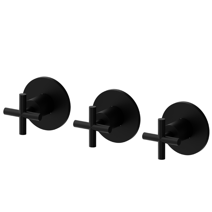 Newform Blink Смеситель для душа, встраиваемый, 2 потока, внешняя часть, цвет: черный матовый