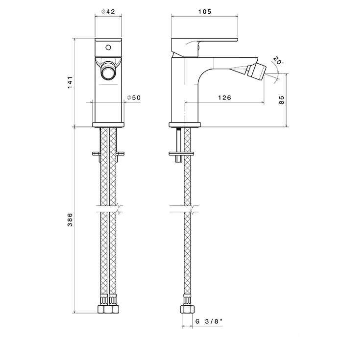 Newform Extro Смеситель для биде, 1 отв., цвет: хром