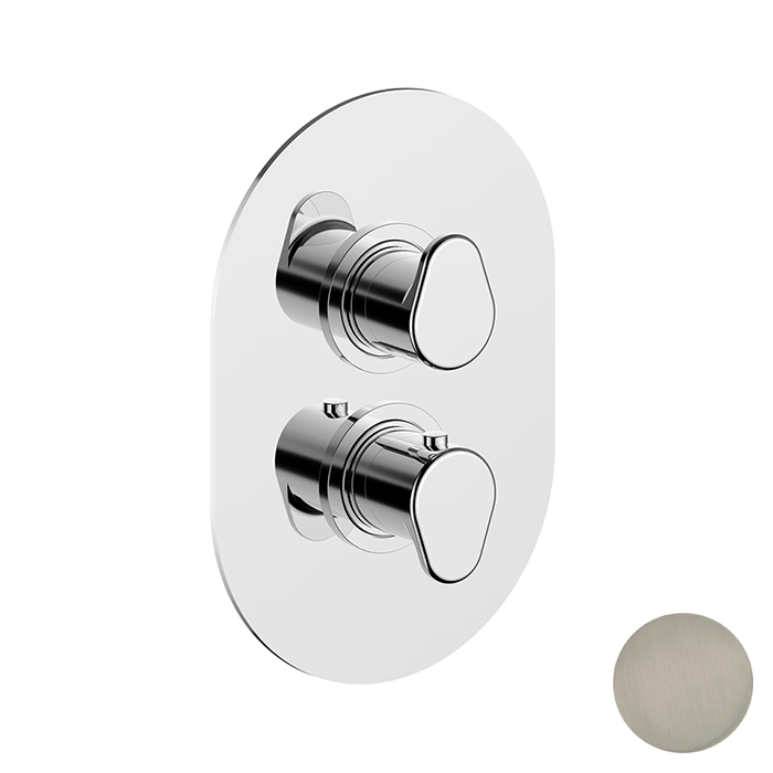 Cisal LineaViva Смеситель для душа, термостатический, настенный, на 2 выхода, цвет: Nichel Spazzolato