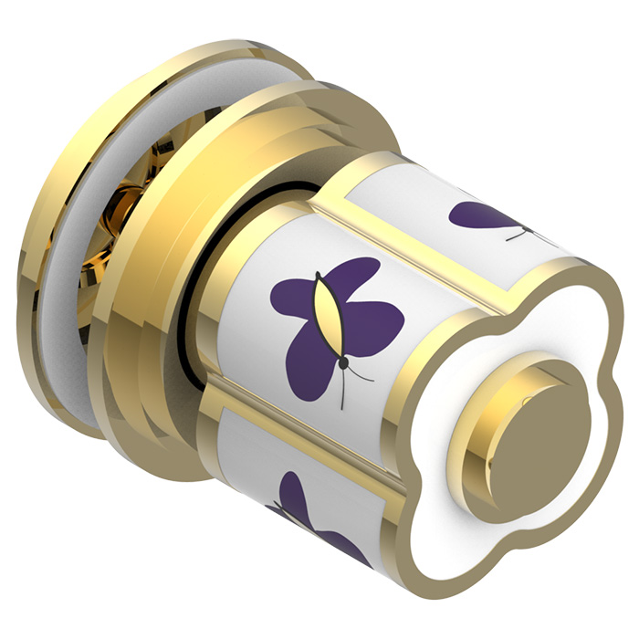 THG CAPUCINE MAUVE DECOR OR Ручка дверная одинарная, декор золото/лиловый, цвет: полированное золото