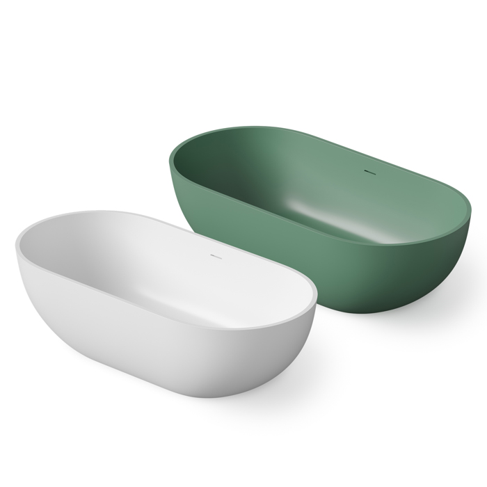 Dea Design Shadow Ванна 155х77х52см., отдельностоящая, Solid Surface, цвет: White №18