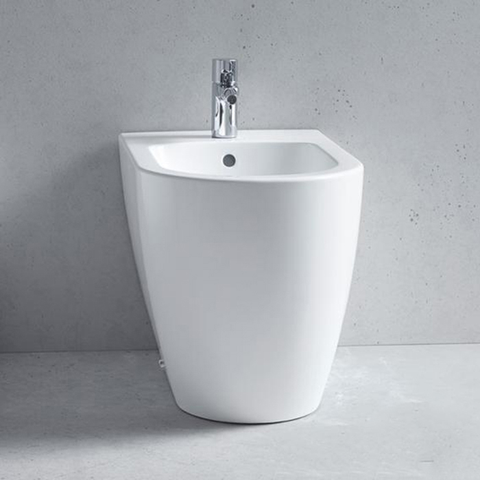 Duravit Me by Starck Биде напольное приставное 37х60см., с 1 отв., с креплением,  с WonderGliss, цвет: белый