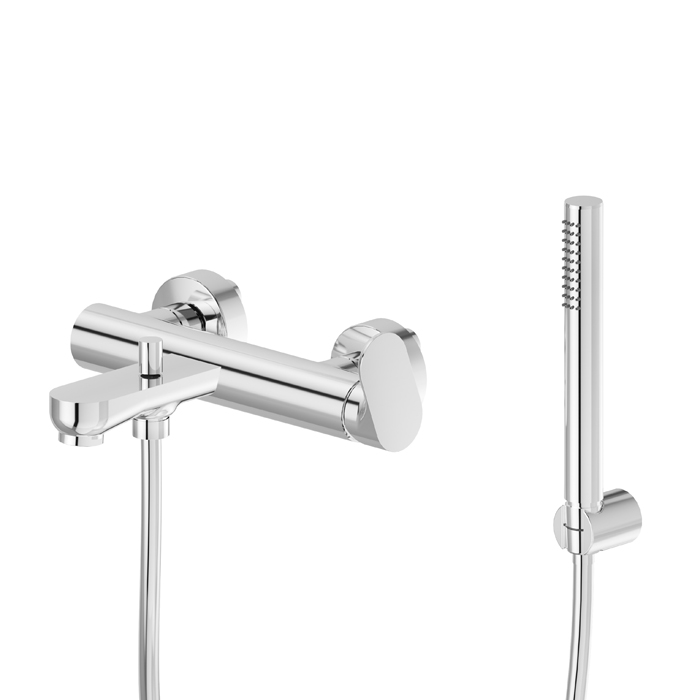 Newform Linfa II Смеситель для ванны, с изливом и ручным душем, цвет: хром