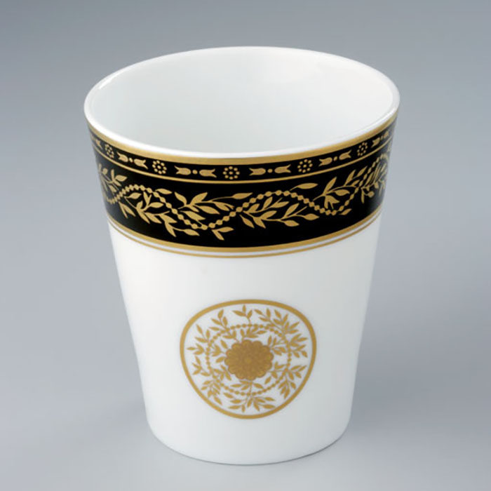  THG Marquise noir décor Or Стакан керамический, настольный, декор черный/золото, цвет: белый
