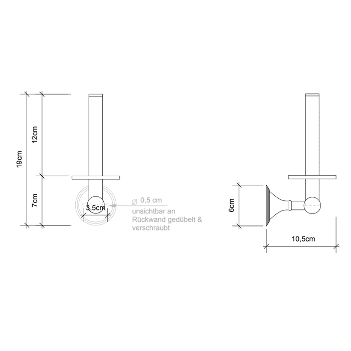 Decor Walther Classic ERH Держатель запасного рулона, подвесной, цвет: хром