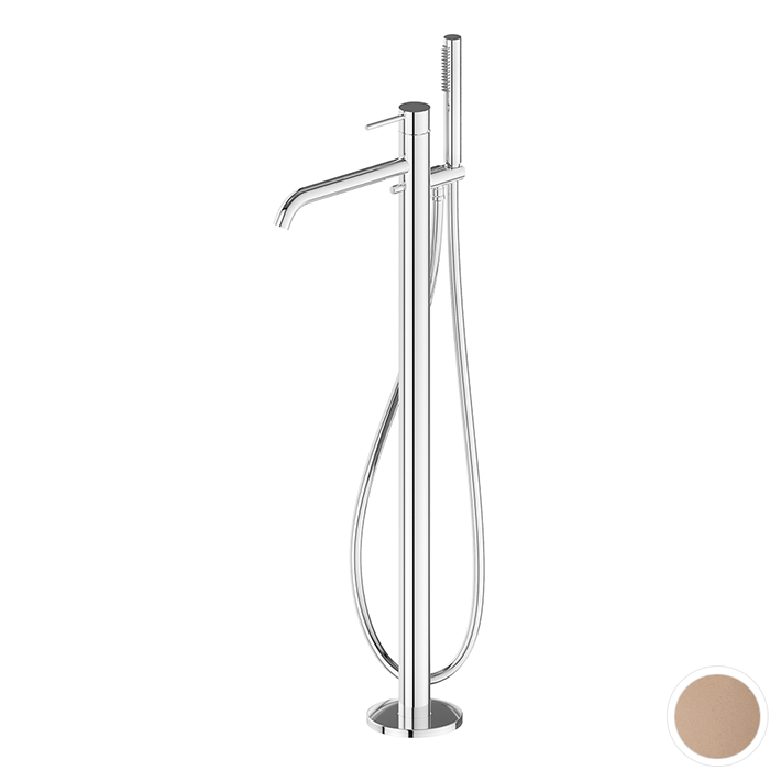 Newform XT Смеситель для ванны, напольный, с ручным душем, внешняя часть, цвет: copper satin