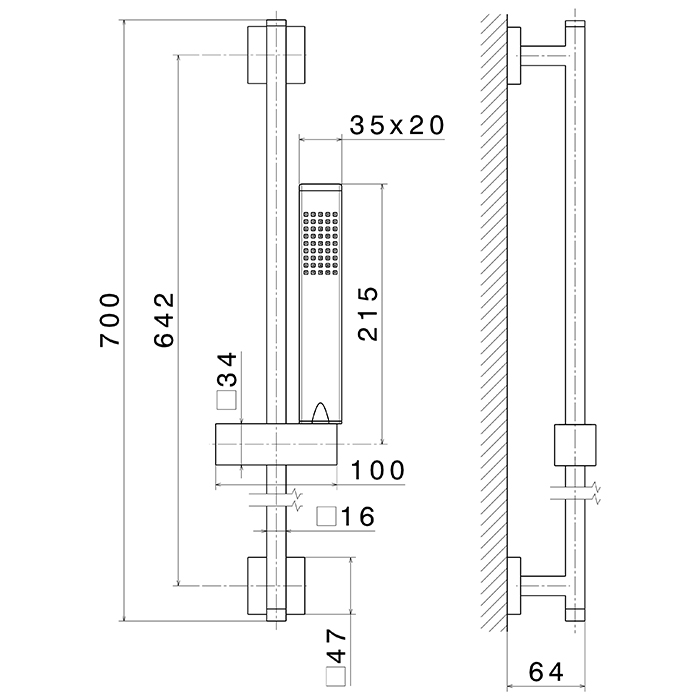 Newform Shower set Душевой гарнитур: штанга, ручной душ из латуни, шланг 150 см, цвет: хром