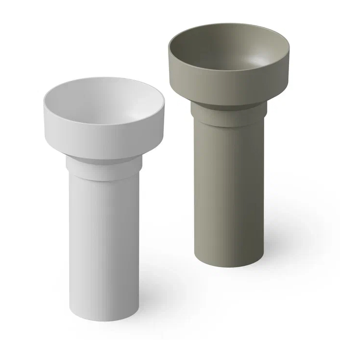 Dea Design Pedestal Basin Раковина 48х48х90см., напольная, без отв., Solid Surface, цвет: White №18