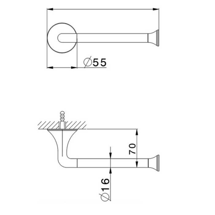 Cisal Vita Держатель для т/б, без крышки, цвет: черный матовый