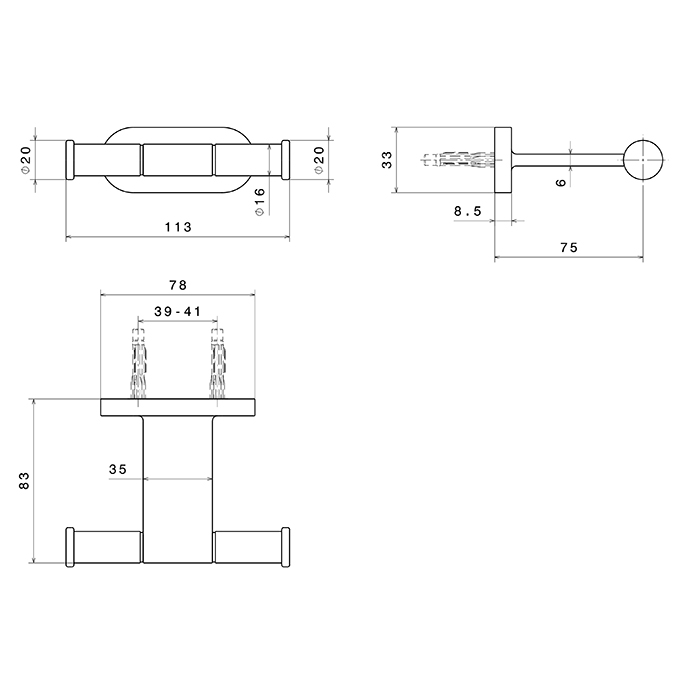 Newform XT Крючок двойной., цвет: Copper satin