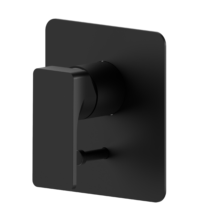 Newform B-Easy Смеситель для душа, встраиваемый, с авто переключателем на 2 потока, внешняя часть, цвет: черный матовый