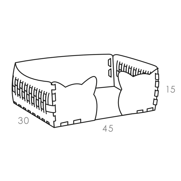 ADJ Лежанка Cat, 45x30xH15 см., цвет: белый/панна котта