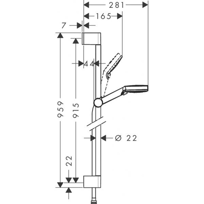 Hansgrohe Crometta Vario Unica Душевой набор: штанга 900mm, ручной душ, 2jet (Rain, IntenseRain), EcoSmart, шланг, цвет: белый/хром