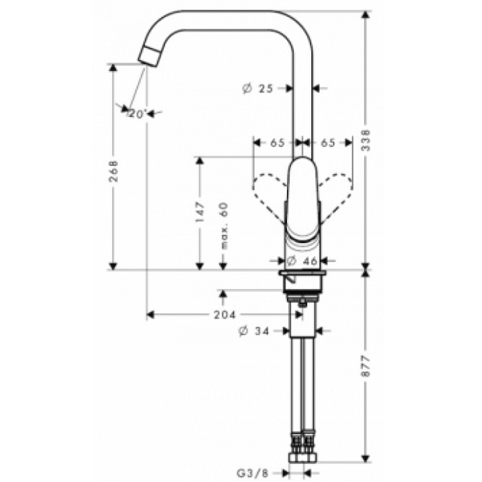 Hansgrohe Focus, Смеситель для кухни, Цвет: сталь