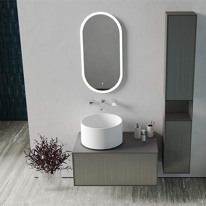 Salini Armonia Зеркало для ванны 45х178.5х2.5см., фоновая и фронтальная подсветка 3в1, сенсорный выключатель, крепления, без подогрева