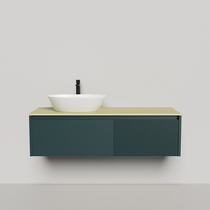 Salini Domino Тумба со столешницей и накладной раковиной, 140х50х40см., из S-Stone в сборе, крепеж; сифон; фасад: эмаль Ral6004, столешница: Ral1000