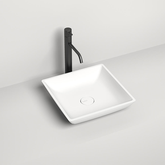 Salini Callista Раковина накладная 38х38х8.5cм, без отв., без перелива, S-Sense, цвет: белый глянцевый