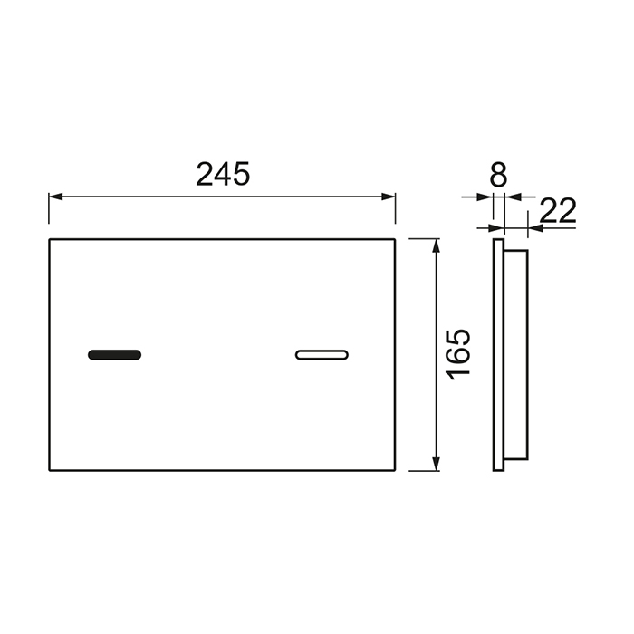 TECEspring lux Панель смыва, стекло черное глянцевое