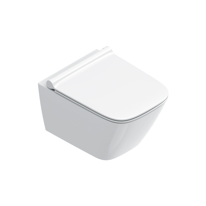 Catalano Green Унитаз подвесной 50х37см, безободковый, смыв Tornado, покрытие Cataglaze+, цвет: белый глянцевый