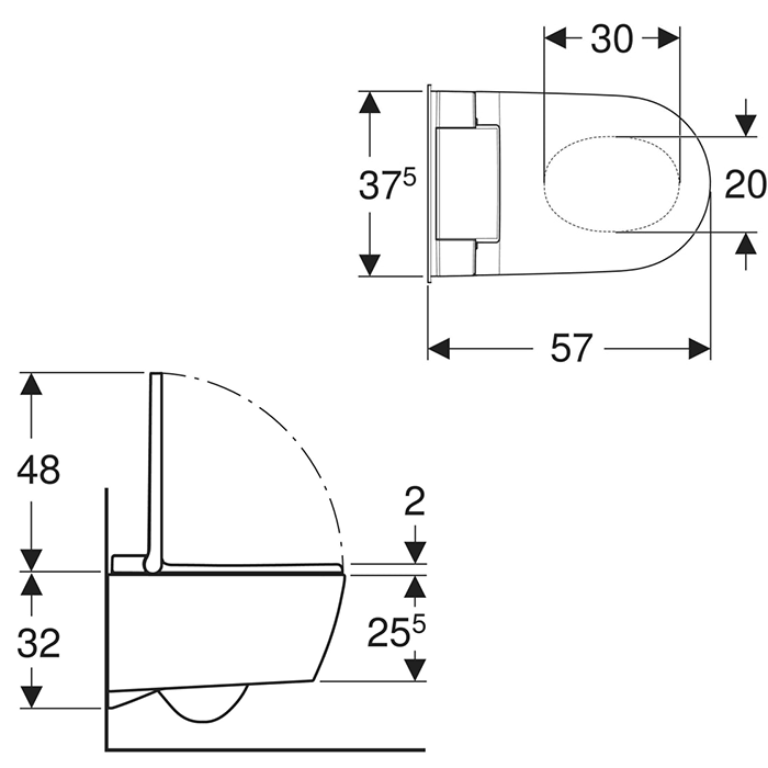 Geberit AquaClean Sela Унитаз-биде подвесной, KeraTect, цвет: белый