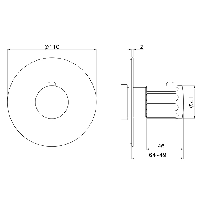 Newform Ionika Смеситель для душа, термостатический, на 1 источ цвет: PVD Br. Stainless Stell