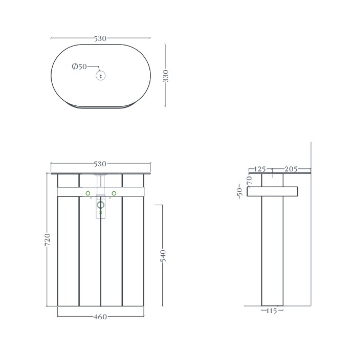 Artceram Church Тумба с раковиной 71х53х34см., напольная, цвет: белый матовый