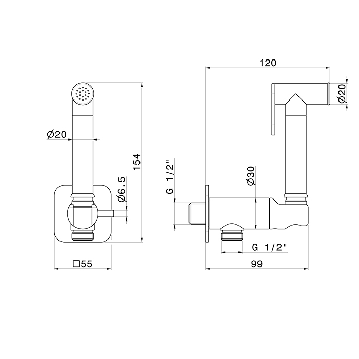 Newform Shut Off Гидроершик с многофункциональной струей, цвет: черный матовый