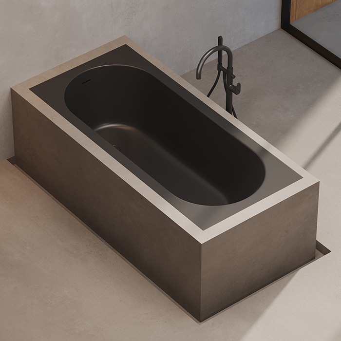 Dea Design Ease Ванна 170х75хh58cм., встраиваемая, в комплекте ножки, интегр.слив/перелив в цвет ванны цвет grey brown