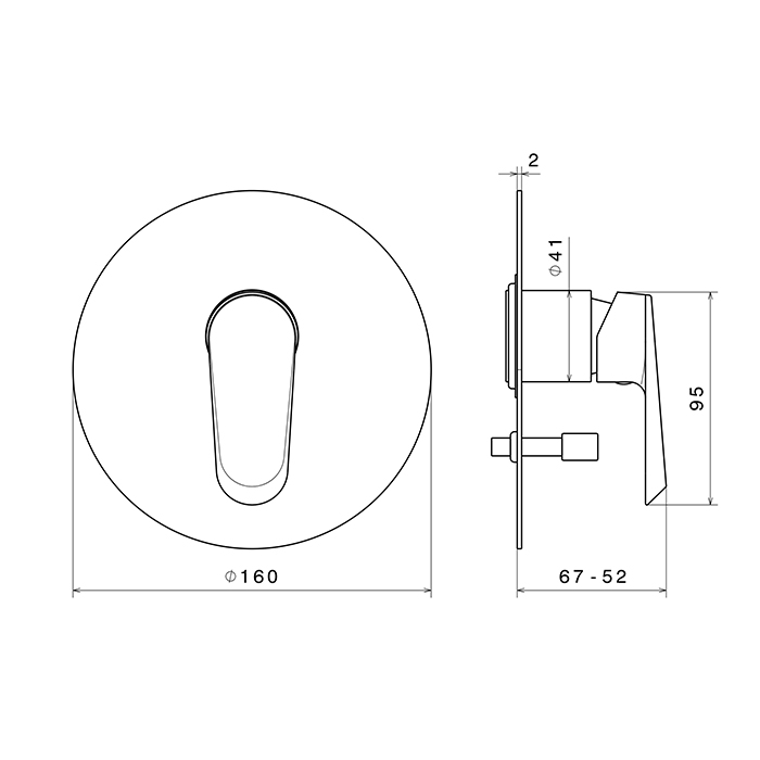 Newform Nio Смеситель для душа, встраиваемый, с ручным душем, авто переключатель на 2 потока, внешняя часть, цвет: хром