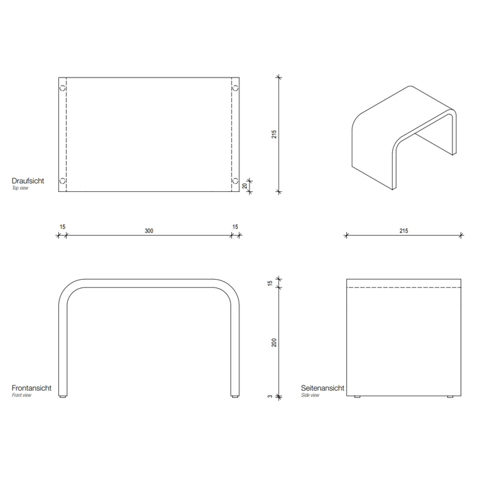 Decor Walther Stone SCH Подставка 24.5x33x21.5см, напольная, цвет: белый
