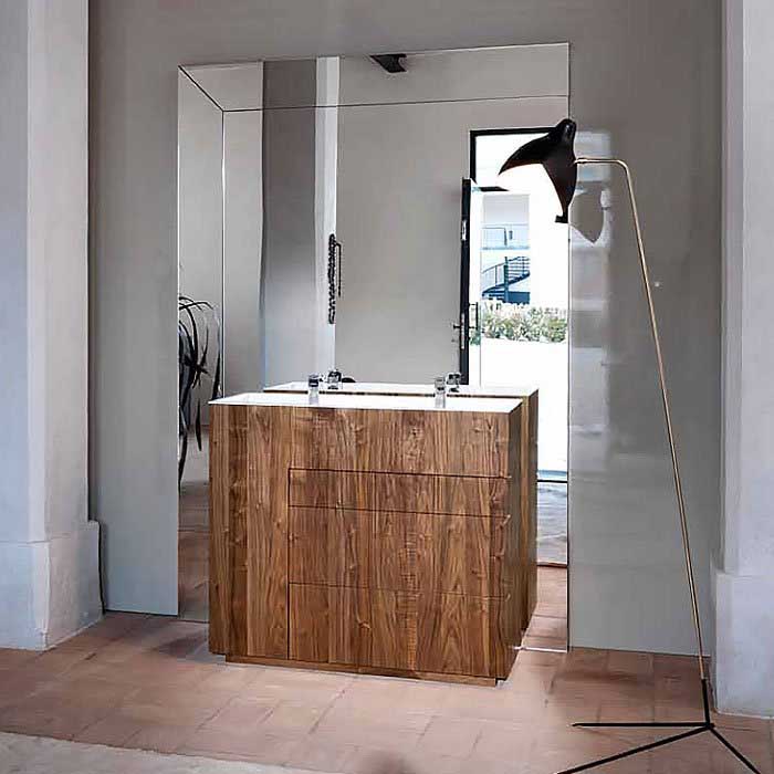 NOORTH milldue edition TOUCH Комплект мебели 100х48х88cм, напольный, 3 ящика, слив в стену, раковина Milltek, смеситель H2O, цвет: Abete