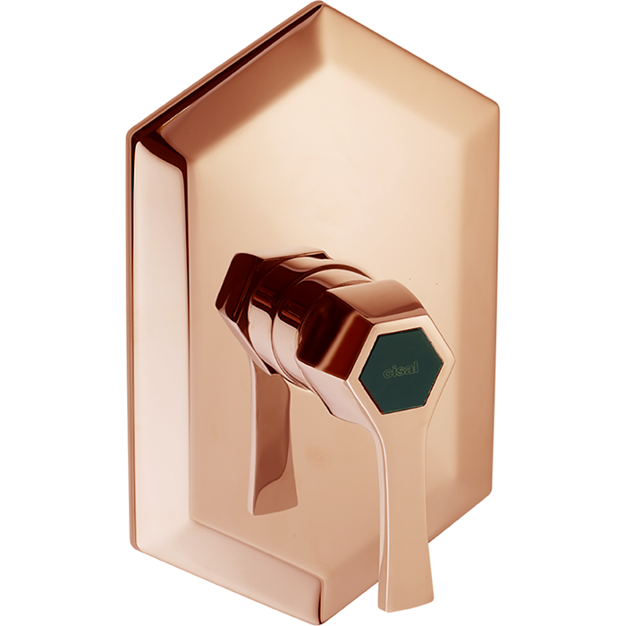 CISAL Cherie Однорычажный смеситель для душа, цвет: золото розовое/черный матовый