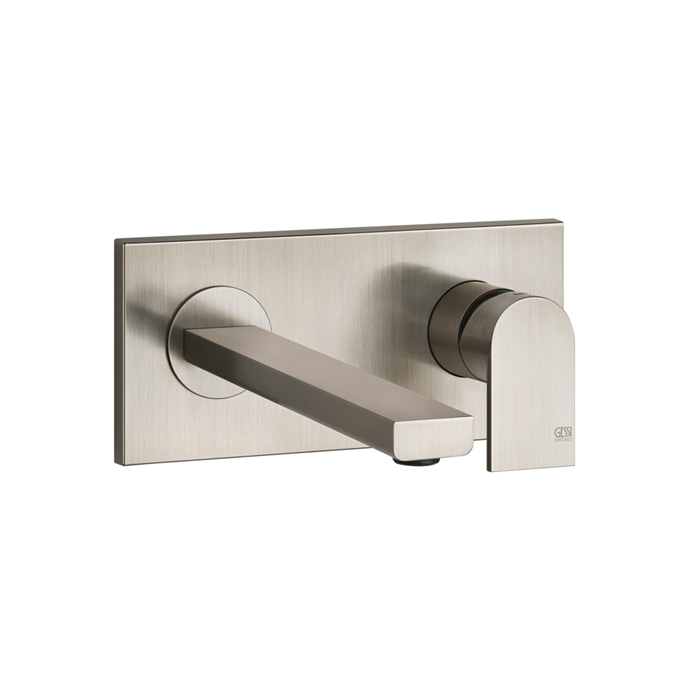 Gessi Emporio Via manzoni Смеситель для раковины, встраиваемый, излив: 14,8см., цвет: Finox Brushed Nickel