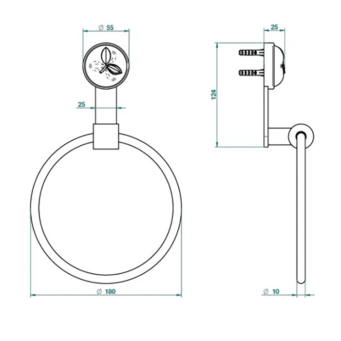  THG Pomme cristal lustré or Полотенцедержатель-кольцо  18см., подвесной, цвет: Soft gold