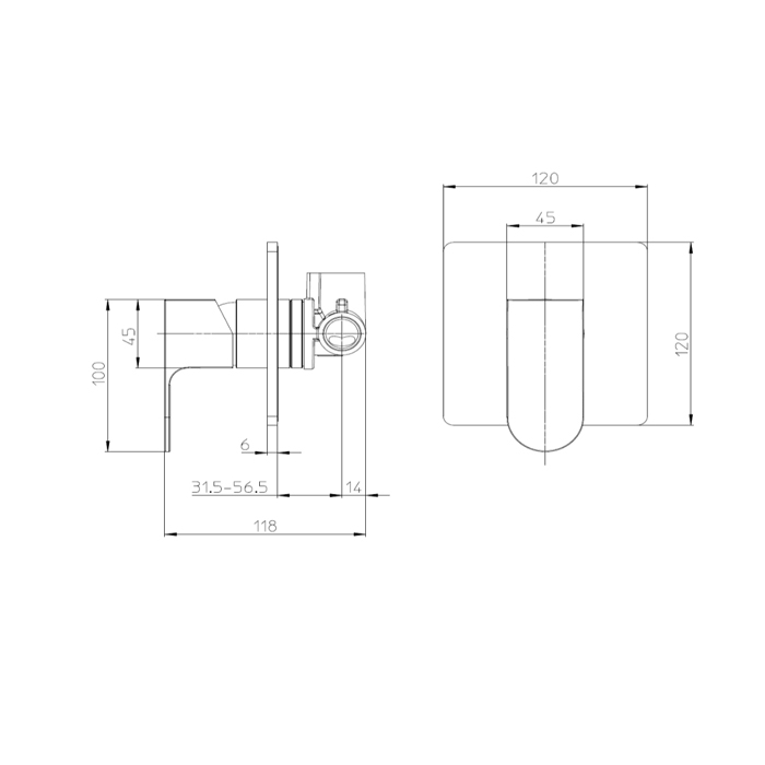 Bossini Gillo Наружная монорычажного смесителя GILLO на 1 ВЫХОД., цвет: хром