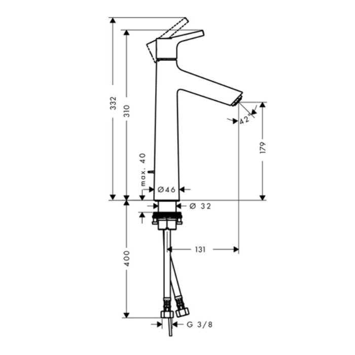 Hansgrohe Talis S, Смеситель для раковины, с клапаном донным, Цвета: хром