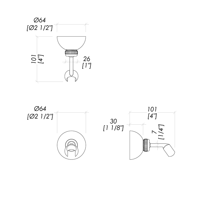 Devon&Devon Настенный держатель ручной лейки, цвет: бронза