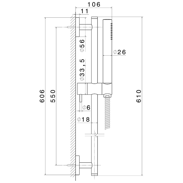 Newform Shower set Душевой гарнитур: штанга, ручной душ из ABS, шланг 150 см, цвет: хром