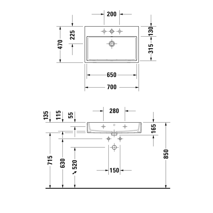 Duravit Vero Air Раковина накладная 70х47см, с 1 отв., цвет: белый