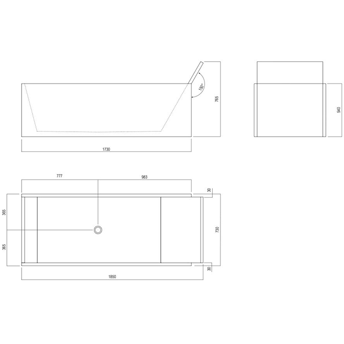 Agape Face a face Ванна 185х73х54/76.5см., отдельностоящая, с сифоном, цвет: Bianco Carrara