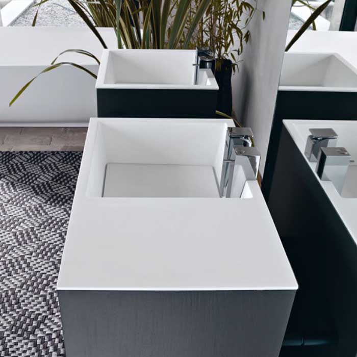 NOORTH milldue edition TOUCH Комплект мебели 64х40х88см, напольный, 3 ящика, слив в пол, раковина Milltek, смеситель H2O, цвет: Argilla матовый