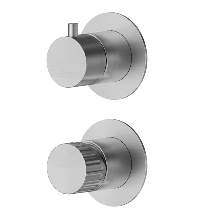 Newform Steel Line Смеситель для душа, встраиваемый, на 2 выхода, цвет: stainless steel
