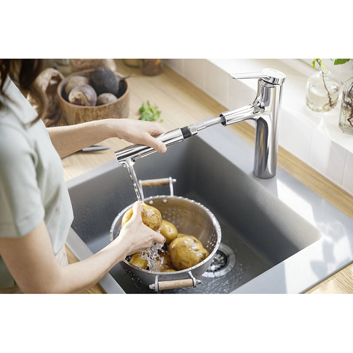 Hansgrohe Zesis M33 Смеситель для кухни, 1 отв., с вытяжным душем, sBox lite, цвет: хром